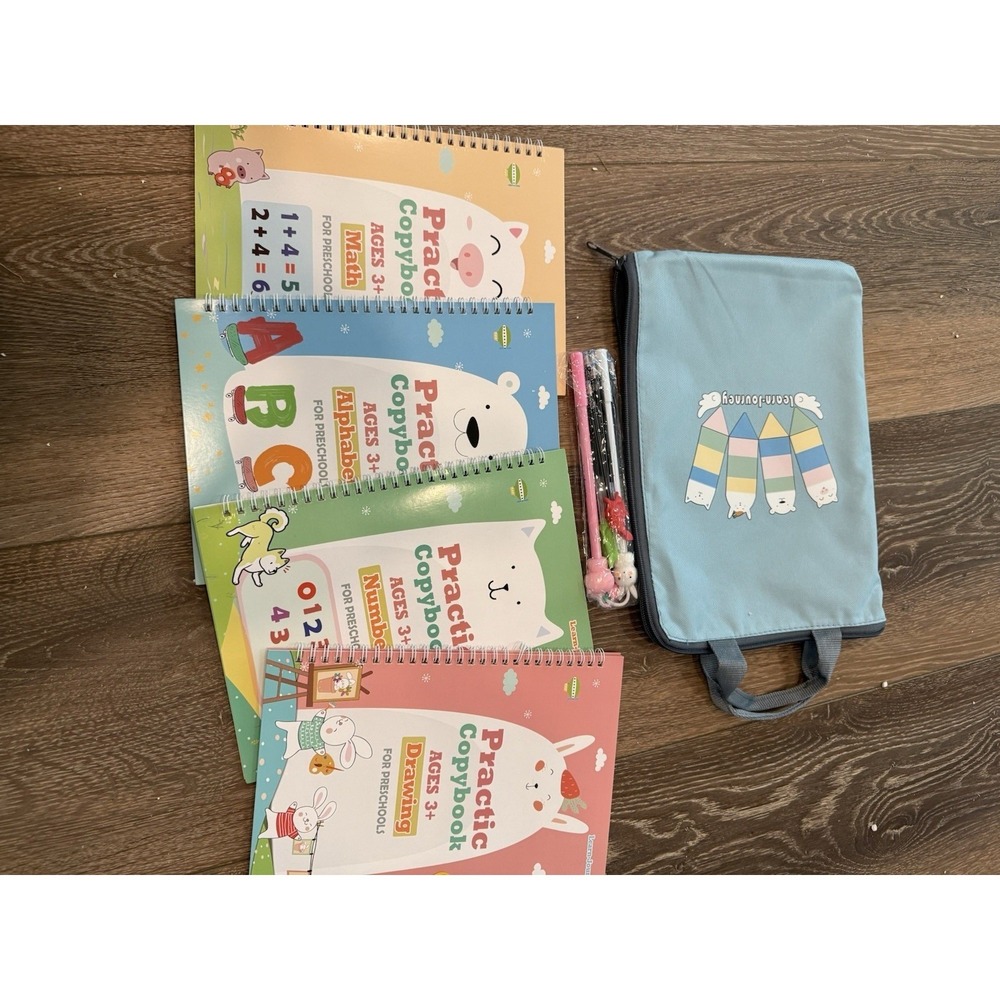 NEW Handwriting Practice Books Calligraphy Reusable Groove alphabet numbers math